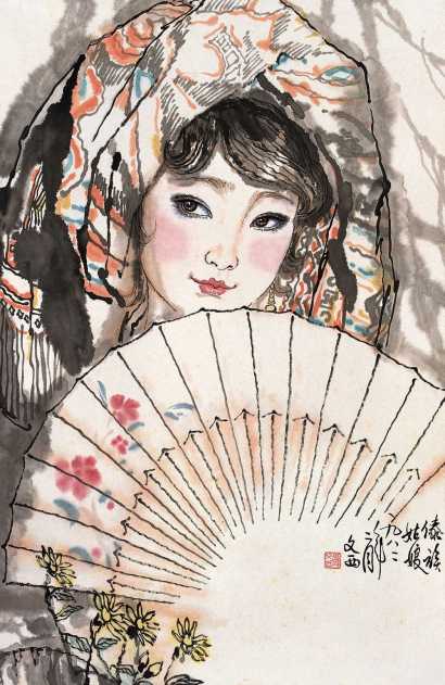 刘文西 1982年作 傣族姑娘 立轴